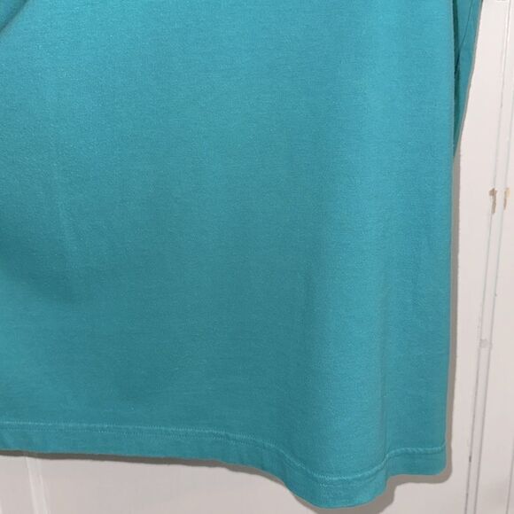 Vintage 80s/90s J L Plum Teal Short Sleeve Cotton T-shirt/ embroidered pocket - Picture 5 of 9
